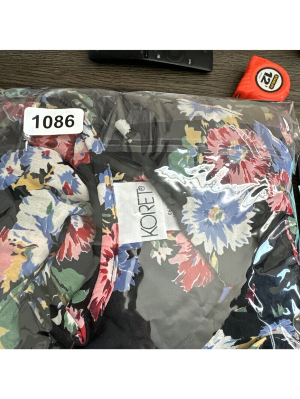 Koret Floral Pleated Skirt Sheer Button-Up Blouse Set 8 Black Multicolor Elastic - Picture 13 of 13
